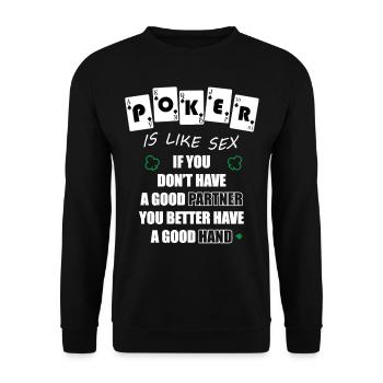 Poker Sex Gambling Royal Flush - Sweat-shirt Unisexe - noir - Devant - Alina (178cm) & Michal (187cm)