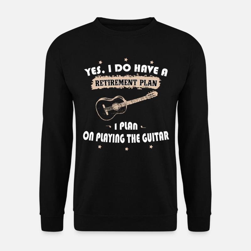 Gitarre Gitarrist Rente Ruhestand Pension Rentner - Unisex Pullover - Schwarz