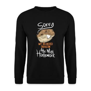 École de reptiles dragon barbu gecko caméléon iguane - Sweat-shirt Unisexe - noir - Devant - Alina (178cm) & Michal (187cm)