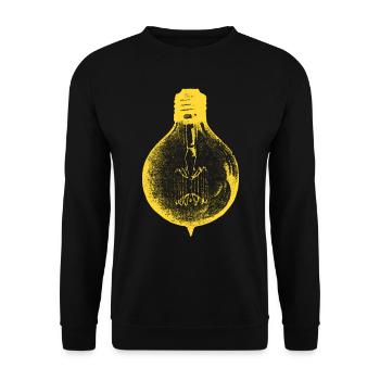 A light goes on Retro light bulb - Unisex Sweatshirt - black - Front - Alina (178cm) & Michal (187cm)