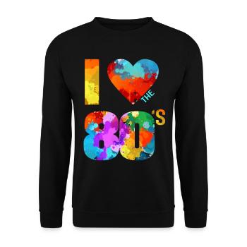 J'aime les années 80 - Sweat-shirt Unisexe - noir - Devant - Alina (178cm) & Michal (187cm)