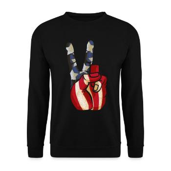 Peace Flag Sign's Awesome July 4th Freedom - Unisex Sweatshirt - black - Front - Alina (178cm) & Michal (187cm)