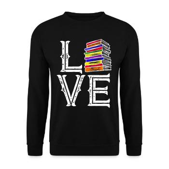 Love Reading Books For Book Lover - Unisex Pullover - Schwarz - Vorne - Alina (178cm) & Michal (187cm)