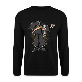 Dabbing Graduate Tee Cute Student Gift TShirt - Unisex Pullover - Schwarz - Vorne - Alina (178cm) & Michal (187cm)