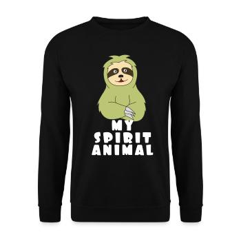 Cute Sloth Tshirt Design My Spirit Animal - Unisex Sweatshirt - black - Front - Alina (178cm) & Michal (187cm)