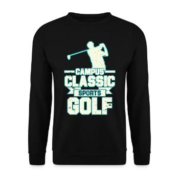 Conception classique de T-shirt de golf de sports de campus - Sweat-shirt Unisexe - noir - Devant - Alina (178cm) & Michal (187cm)