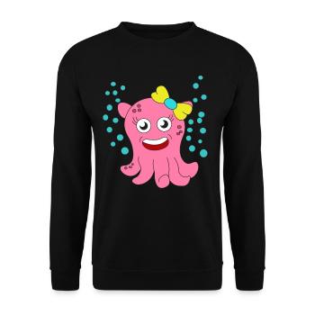 Das kleine aber entzückende Dumbo Octopus T-Shirt - Unisex Pullover - Schwarz - Vorne - Alina (178cm) & Michal (187cm)