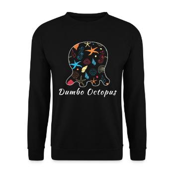 Das kleine aber entzückende Dumbo Octopus T-Shirt - Unisex Pullover - Schwarz - Vorne - Alina (178cm) & Michal (187cm)