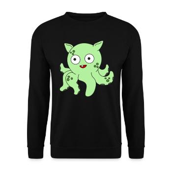 Das kleine aber entzückende Dumbo Octopus T-Shirt - Unisex Pullover - Schwarz - Vorne - Alina (178cm) & Michal (187cm)