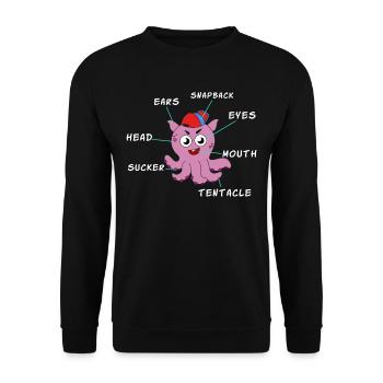 Das kleine aber entzückende Dumbo Octopus T-Shirt - Unisex Pullover - Schwarz - Vorne - Alina (178cm) & Michal (187cm)