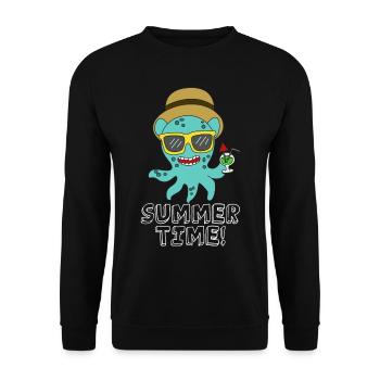 Das kleine aber entzückende Dumbo Octopus T-Shirt - Unisex Pullover - Schwarz - Vorne - Alina (178cm) & Michal (187cm)