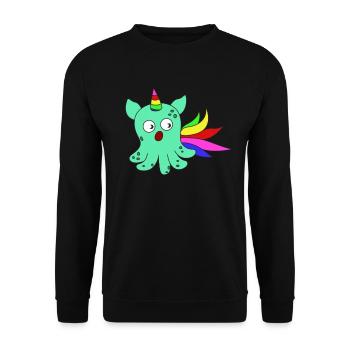 Das kleine aber entzückende Dumbo Octopus T-Shirt - Unisex Pullover - Schwarz - Vorne - Alina (178cm) & Michal (187cm)