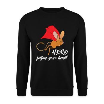 Héros de conception de t-shirt Jerboa mignon, intelligent et drôle - Sweat-shirt Unisexe - noir - Devant - Alina (178cm) & Michal (187cm)