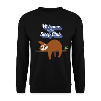 Lustiger, fauler aber süßer T-Shirt Design Schlafclub - Unisex Pullover - Schwarz - Vorne - Alina (178cm) & Michal (187cm)