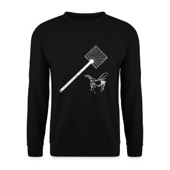 Fly swatter with mosquito insects gift - Unisex Sweatshirt - black - Front - Alina (178cm) & Michal (187cm)