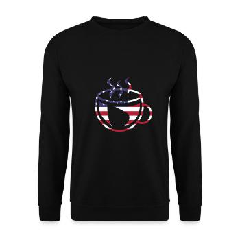 Coffee cup american flag caffeine stars stripes - Unisex Sweatshirt - black - Front - Alina (178cm) & Michal (187cm)