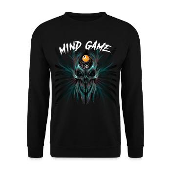 Billard Pool Skull 8-Ball 9-Ball-Shirt für Männer - Unisex Pullover - Schwarz - Vorne - Alina (178cm) & Michal (187cm)