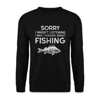 Funny fishing fish catch fish sea sea - Unisex Sweatshirt - black - Front - Alina (178cm) & Michal (187cm)