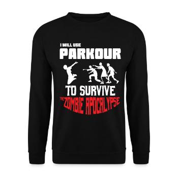 Awesome and Cool Parkour Tshirt Design Parkour to - Unisex Sweatshirt - black - Front - Alina (178cm) & Michal (187cm)
