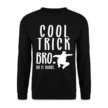 Awesome and Cool Parkour Tshirt Design Cool Trick - Unisex Sweatshirt - black - Front - Alina (178cm) & Michal (187cm)