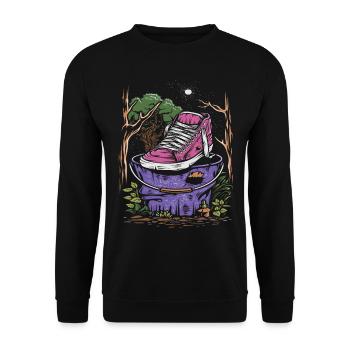 shoes - Unisex Sweatshirt - black - Front - Alina (178cm) & Michal (187cm)