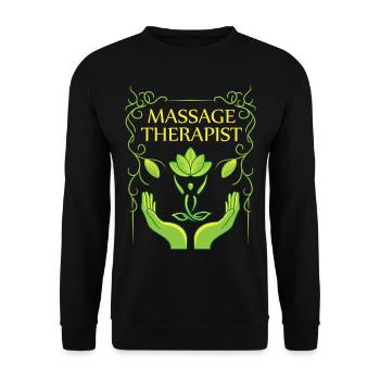 Massage-Therapeut-Hemd Beschäftigungstherapiehemd - Unisex Pullover - Schwarz - Vorne - Alina (178cm) & Michal (187cm)