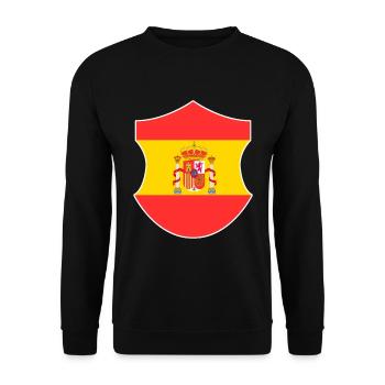 Spanien Süden Geschenk Madrid Urlaub Sonne Wappen - Unisex Pullover - Schwarz - Vorne - Alina (178cm) & Michal (187cm)
