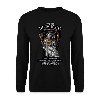 Knight Templar Crusader Shirt - I'm on Team Jesus - Unisex Sweatshirt - black - Front - Alina (178cm) & Michal (187cm)