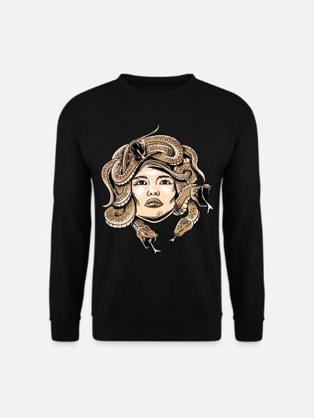 Griechische Mythologie Shirt - Medusa Kopf Monster Schlange - Unisex Pullover - Schwarz