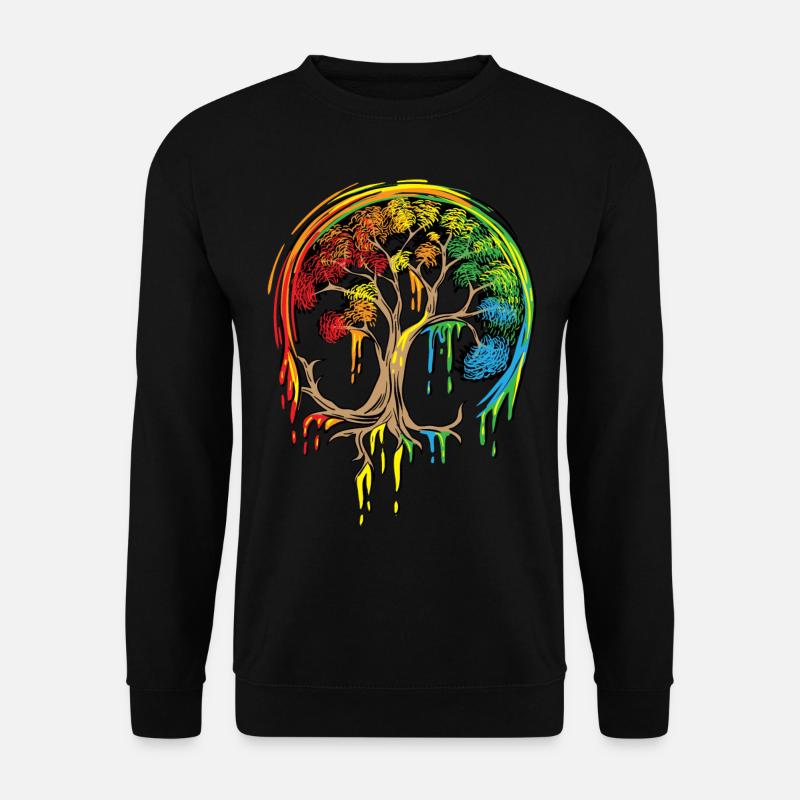 Buntes Baum-Leben ist wirklich gutes Baum-Kunst-Hemd - Unisex Pullover - Schwarz