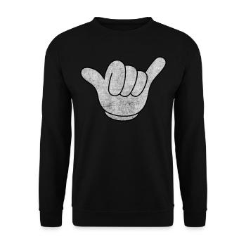 Shaka sign hand motocross downhill surfing wave - Unisex Sweatshirt - black - Front - Alina (178cm) & Michal (187cm)