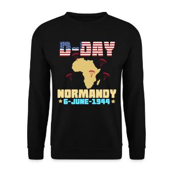 D-Day Normandy Invasion C-47 Dakota Aircraft - Unisex Sweatshirt - black - Front - Alina (178cm) & Michal (187cm)