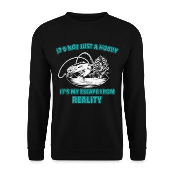 Angeln Fischer Fische Angler Hobby Geschenk - Unisex Pullover - Schwarz - Vorne - Alina (178cm) & Michal (187cm)