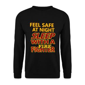 firefighter - Firefighter - Sleep with a FF - Unisex Sweatshirt - black - Front - Alina (178cm) & Michal (187cm)