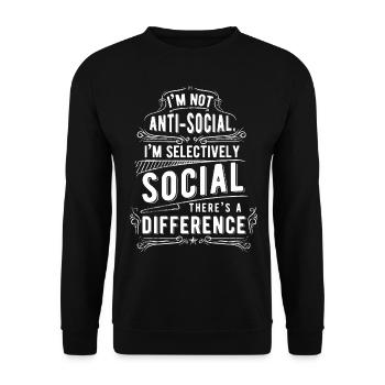 antisocial - Unisex Sweatshirt - black - Front - Alina (178cm) & Michal (187cm)