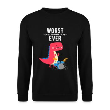 Schlimmster Schlagzeuger aller Zeiten - für Kinder - Unisex Pullover - Schwarz - Vorne - Alina (178cm) & Michal (187cm)