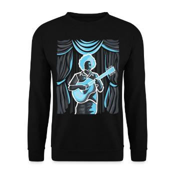 Guitariste acoustique - Sweat-shirt Unisexe - noir - Devant - Alina (178cm) & Michal (187cm)