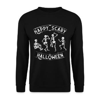 Skeleton Party Halloween - Unisex Sweatshirt - black - Front - Alina (178cm) & Michal (187cm)