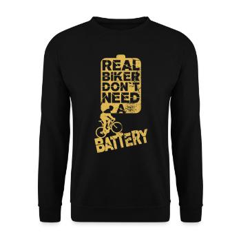 De vrais cyclistes sans batterie - Sweat-shirt Unisexe - noir - Devant - Alina (178cm) & Michal (187cm)