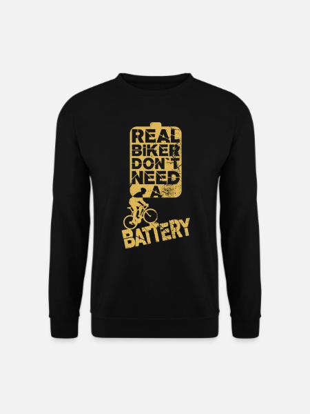 Echte Fahrradfahrer ohne Batterie - Unisex Pullover - Schwarz