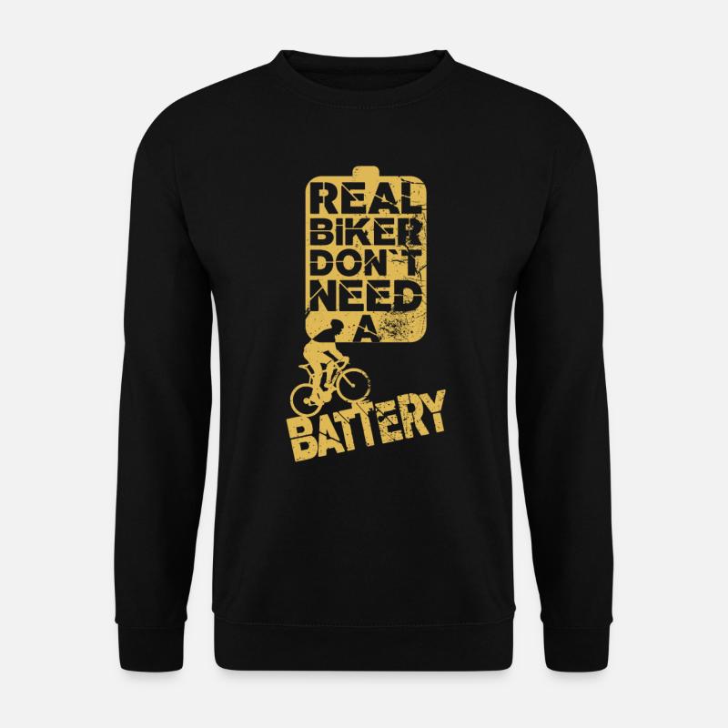 Echte Fahrradfahrer ohne Batterie - Unisex Pullover - Schwarz