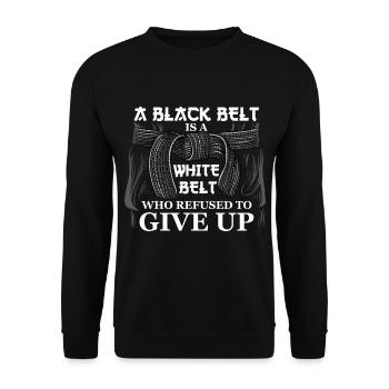 Arts martiens une ceinture noire est une ceinture blanche karaté - Sweat-shirt Unisexe - noir - Devant - Alina (178cm) & Michal (187cm)