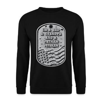 Ich bin ein Vater, ein Großvater und ein Vietnam-Veteranenhemd - Unisex Pullover - Schwarz - Vorne - Alina (178cm) & Michal (187cm)