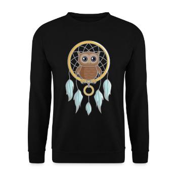 Hibou en capteur de rêves - Sweat-shirt Unisexe - noir - Devant - Alina (178cm) & Michal (187cm)