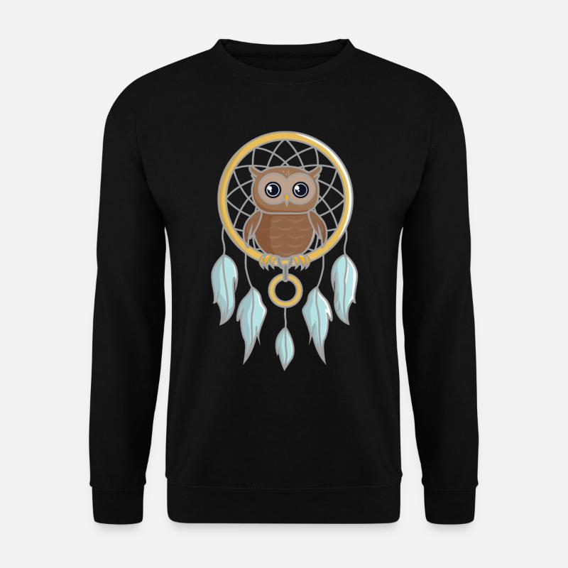 Eule im Traumfänger - Unisex Pullover - Schwarz