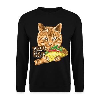 Taco Cat Favorite Food Adorable Animals Mexican - Unisex Sweatshirt - black - Front - Alina (178cm) & Michal (187cm)