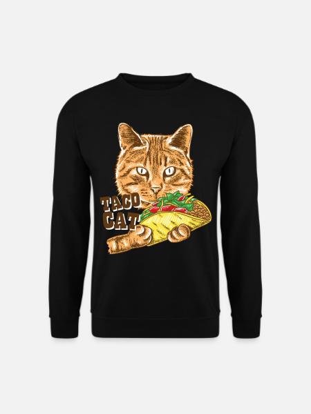 Taco Cat Lieblingsessen Adorable Animals Mexican - Unisex Pullover - Schwarz