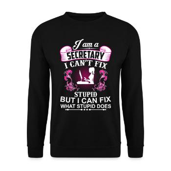Sekretärin - Assistentin - Unisex Pullover - Schwarz - Vorne - Alina (178cm) & Michal (187cm)