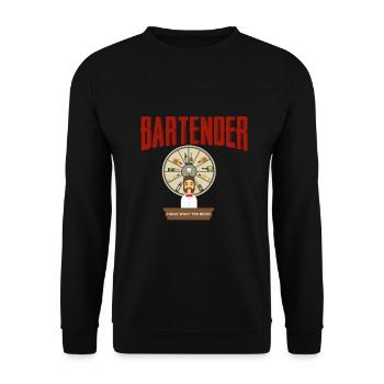 Barman - Barman - Bar - Sweat-shirt Unisexe - noir - Devant - Alina (178cm) & Michal (187cm)