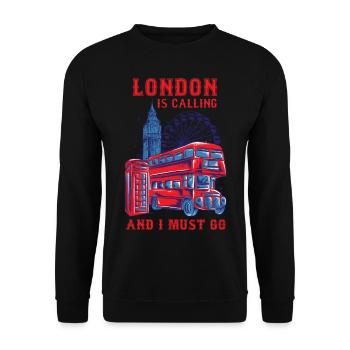 London calling shirt travel vintage England - Unisex Sweatshirt - black - Front - Alina (178cm) & Michal (187cm)